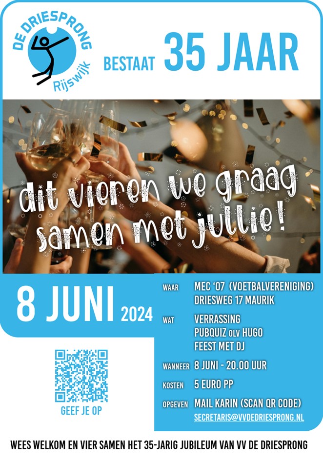 Jubileumfeest volleybal VV de Driesprong Rijswijk Maurik